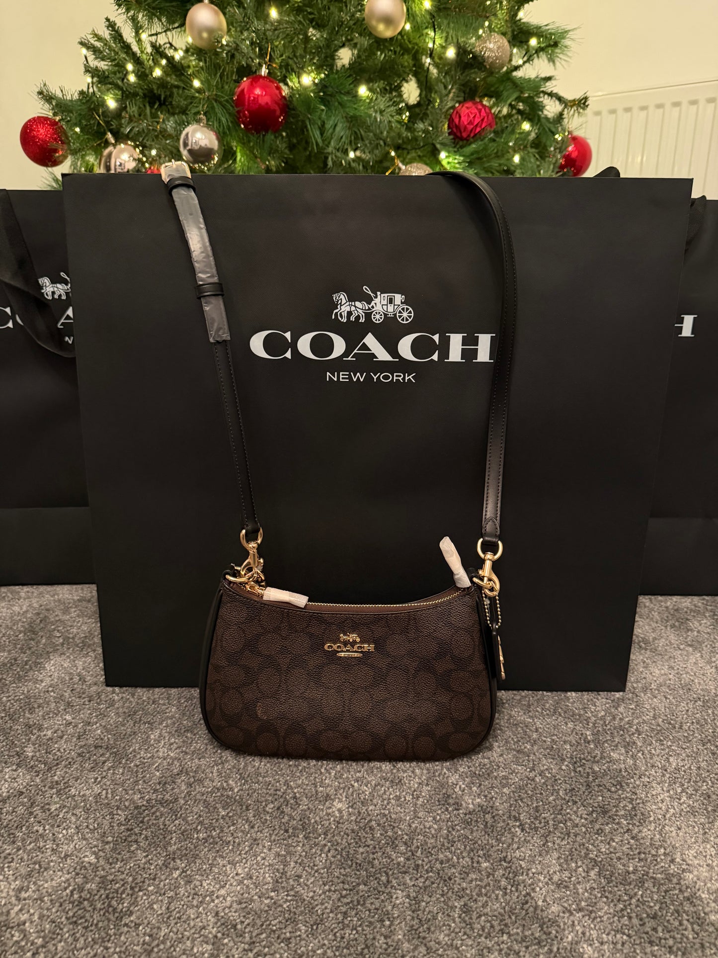 Teri Shoulder Signature Canvas Bag (Walnut)