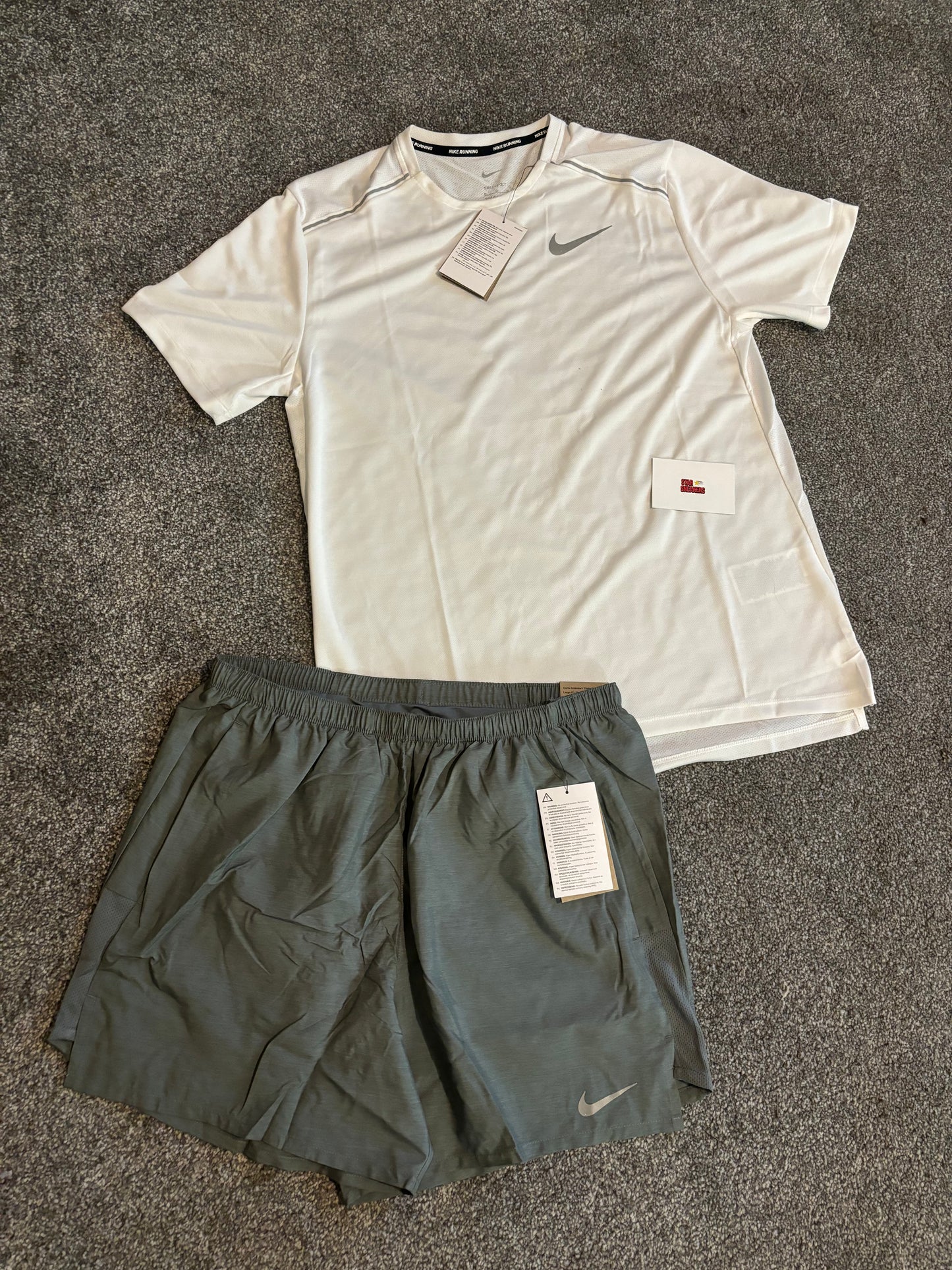Nike miler short set - white/grey