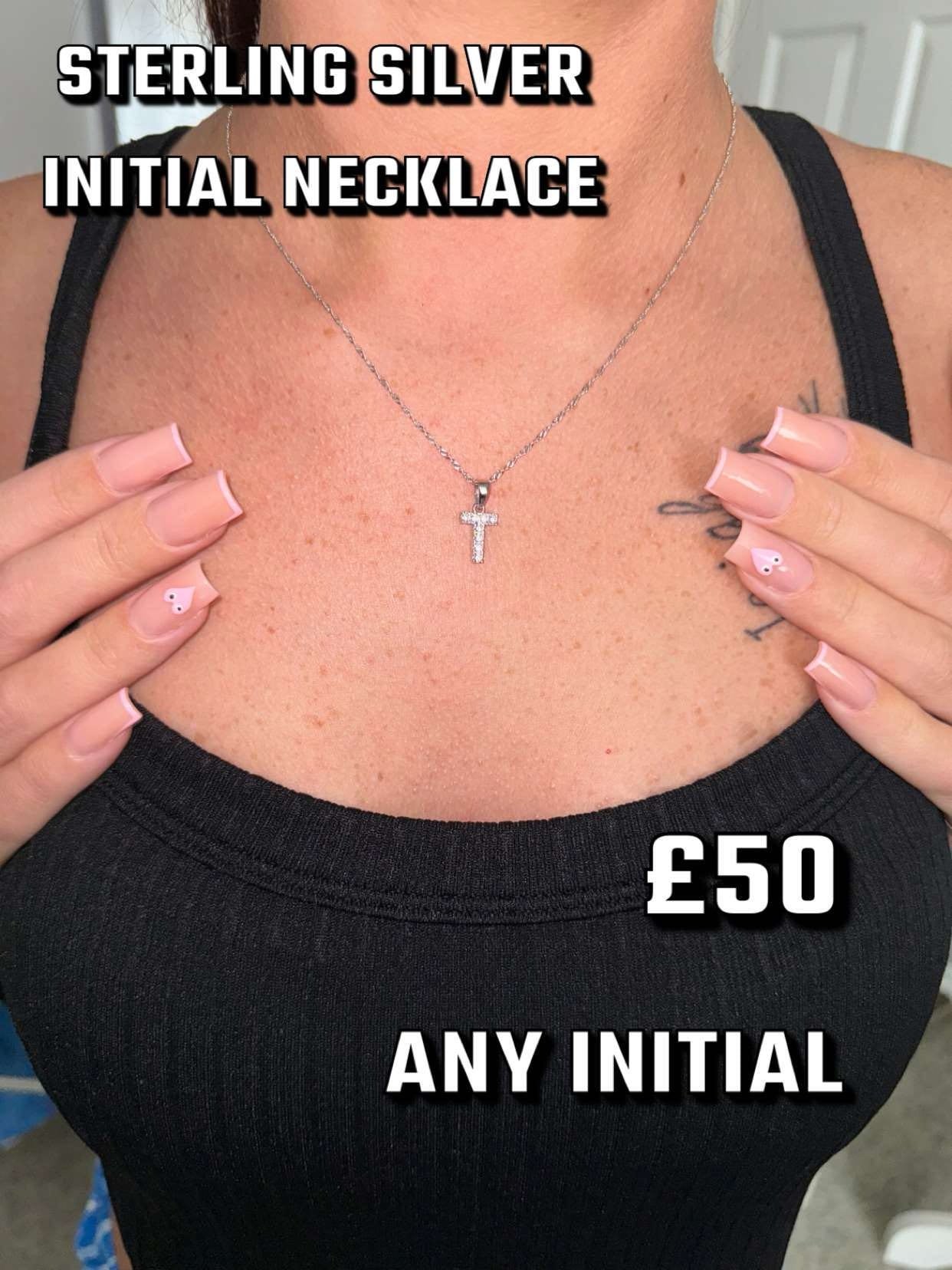 Sterling silver initial necklace
