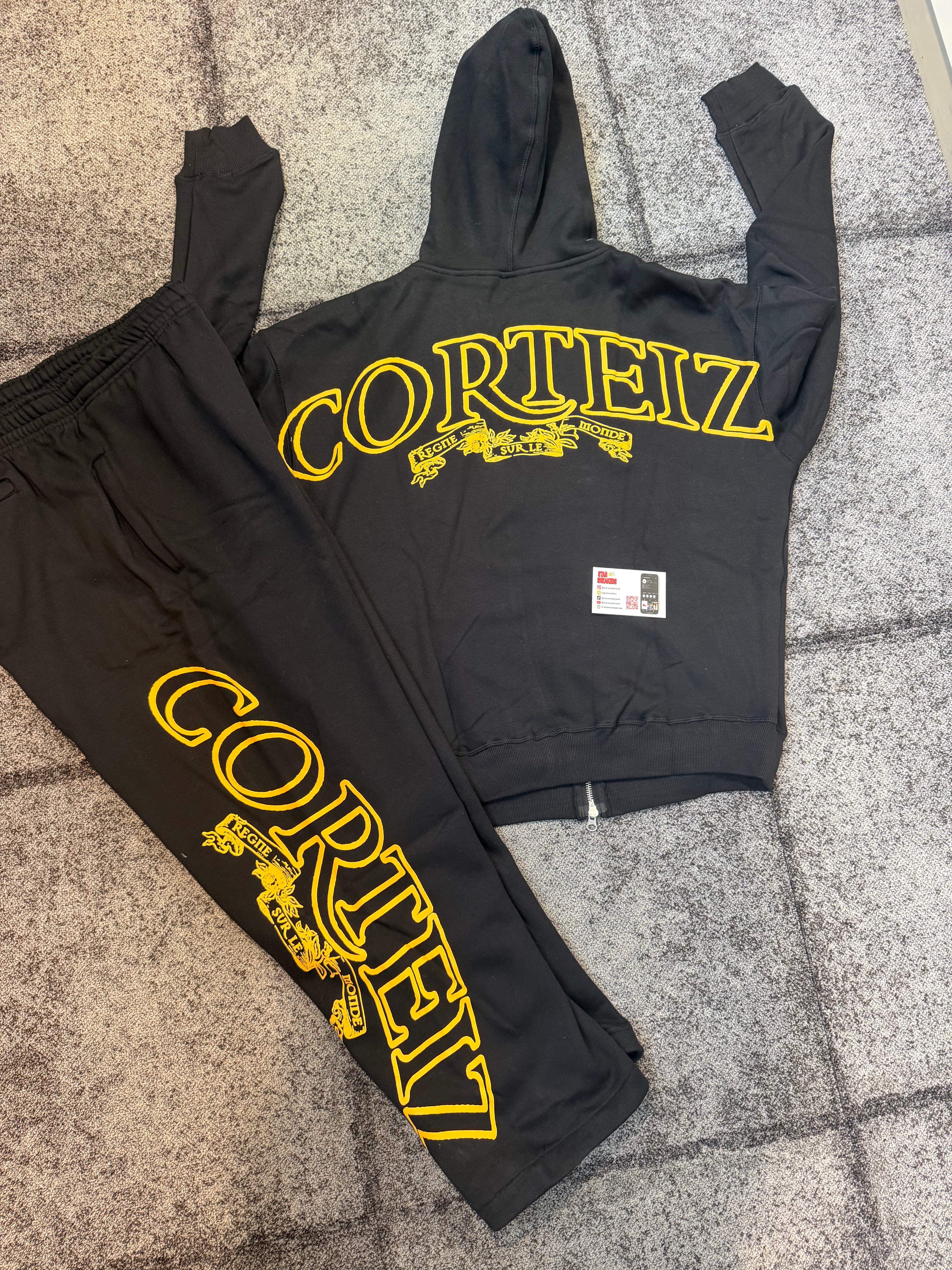 CRTZ black/yellow superior royale tracksuit