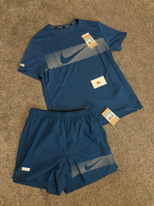 Nike miler challenger short set - royal blue
