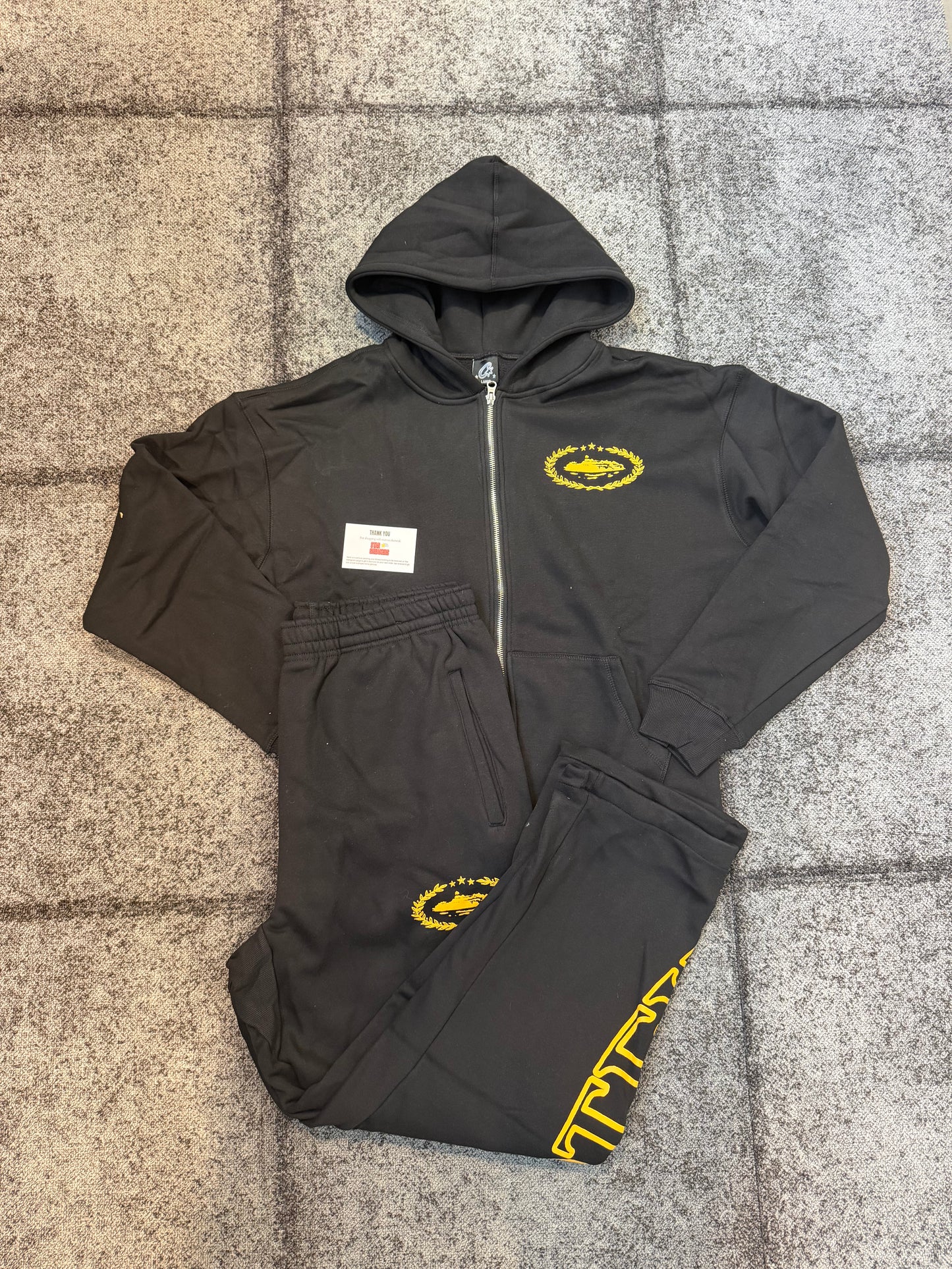 CRTZ black/yellow superior royale tracksuit