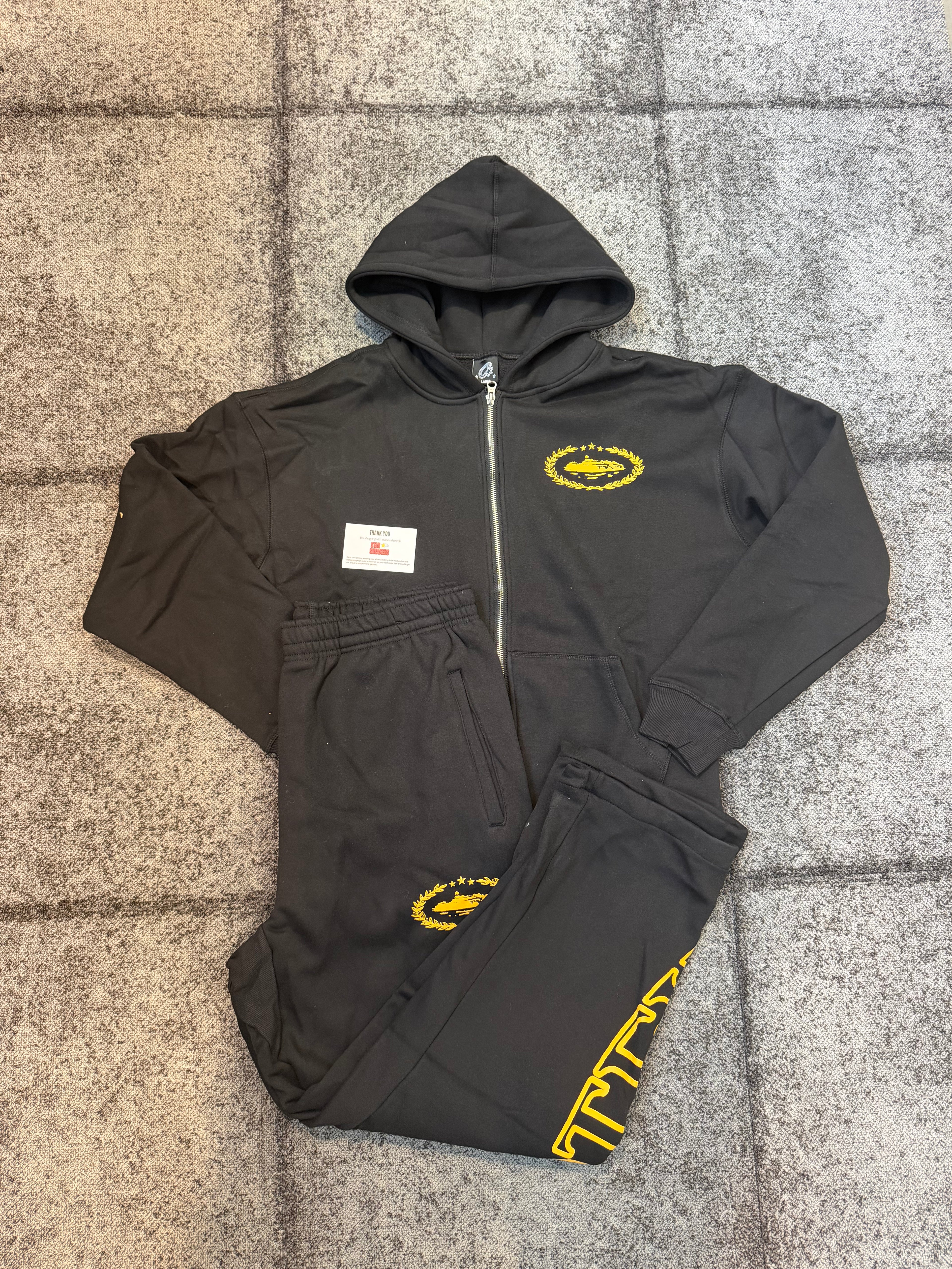 CRTZ black/yellow superior royale tracksuit