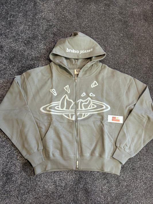 BPM heather grey zip up