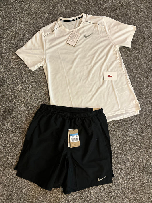 Nike miler short set - white/black