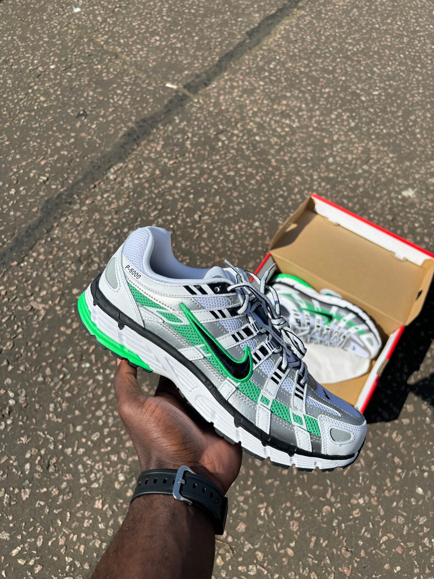 Nike P6000 white spring green