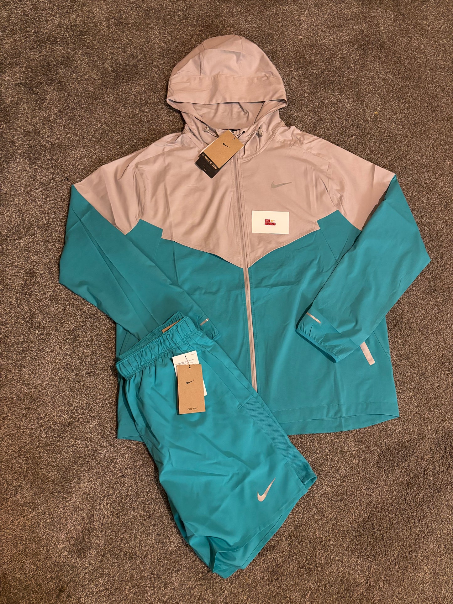 Nike miler windrunner short set - iron ore/dusty cactus