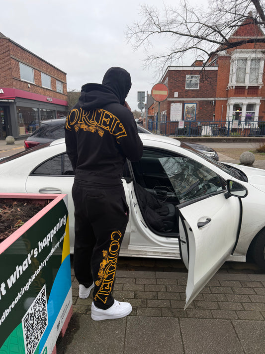 CRTZ black/yellow superior royale tracksuit