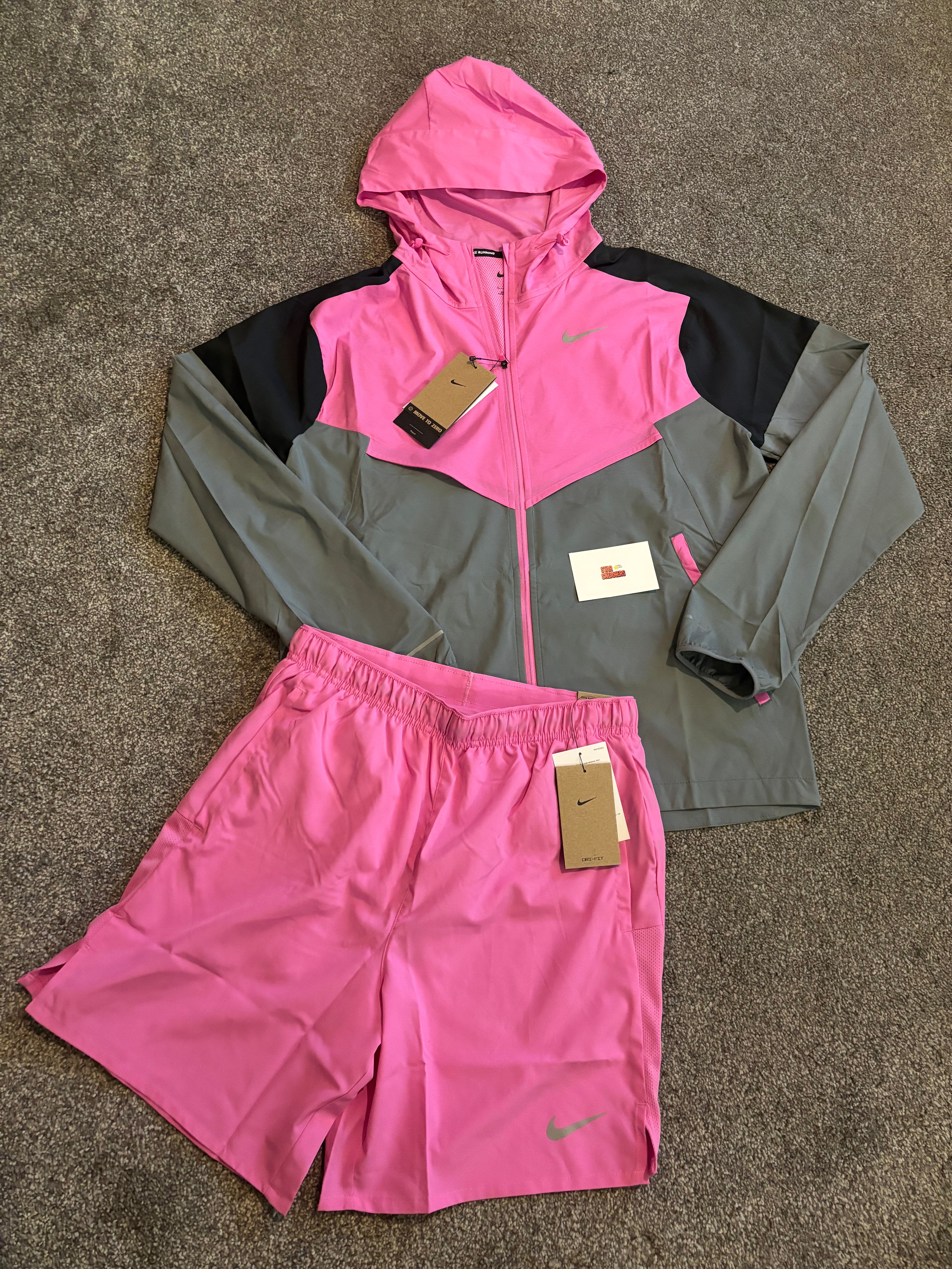 Nike miler windrunner short set - Pink/Grey