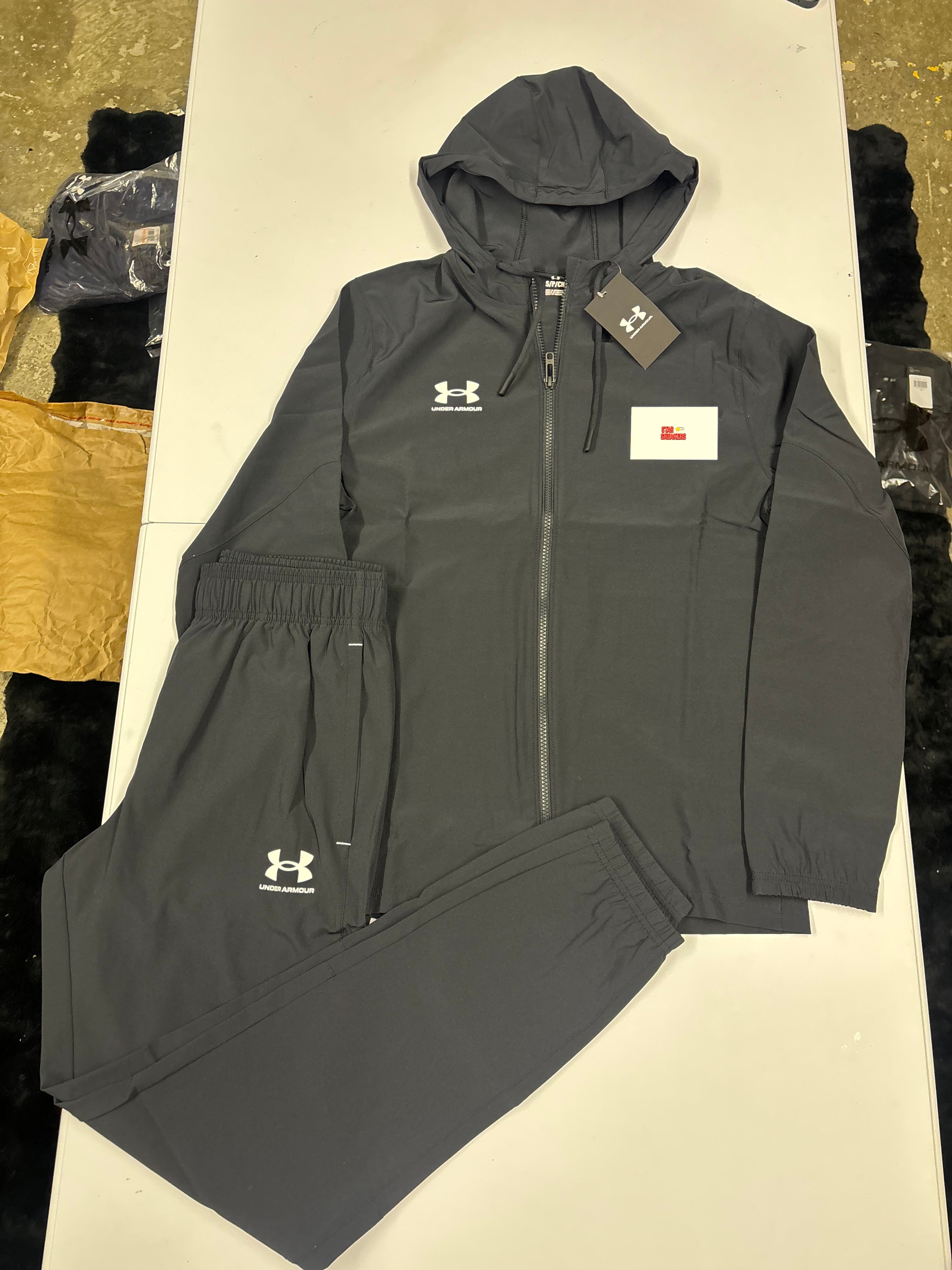 UA black hooded tracksuit