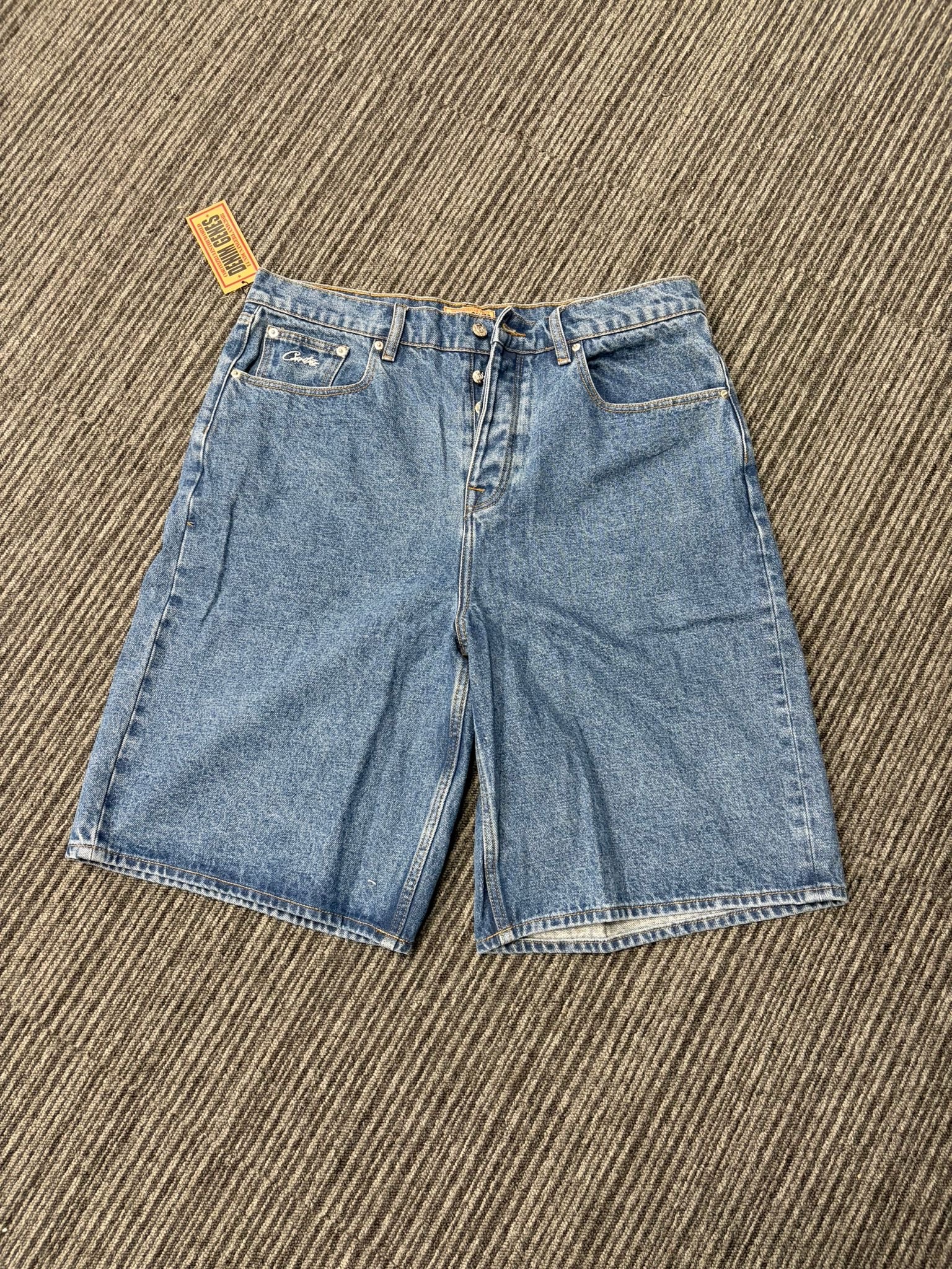 CRTZ blue denim Jorts