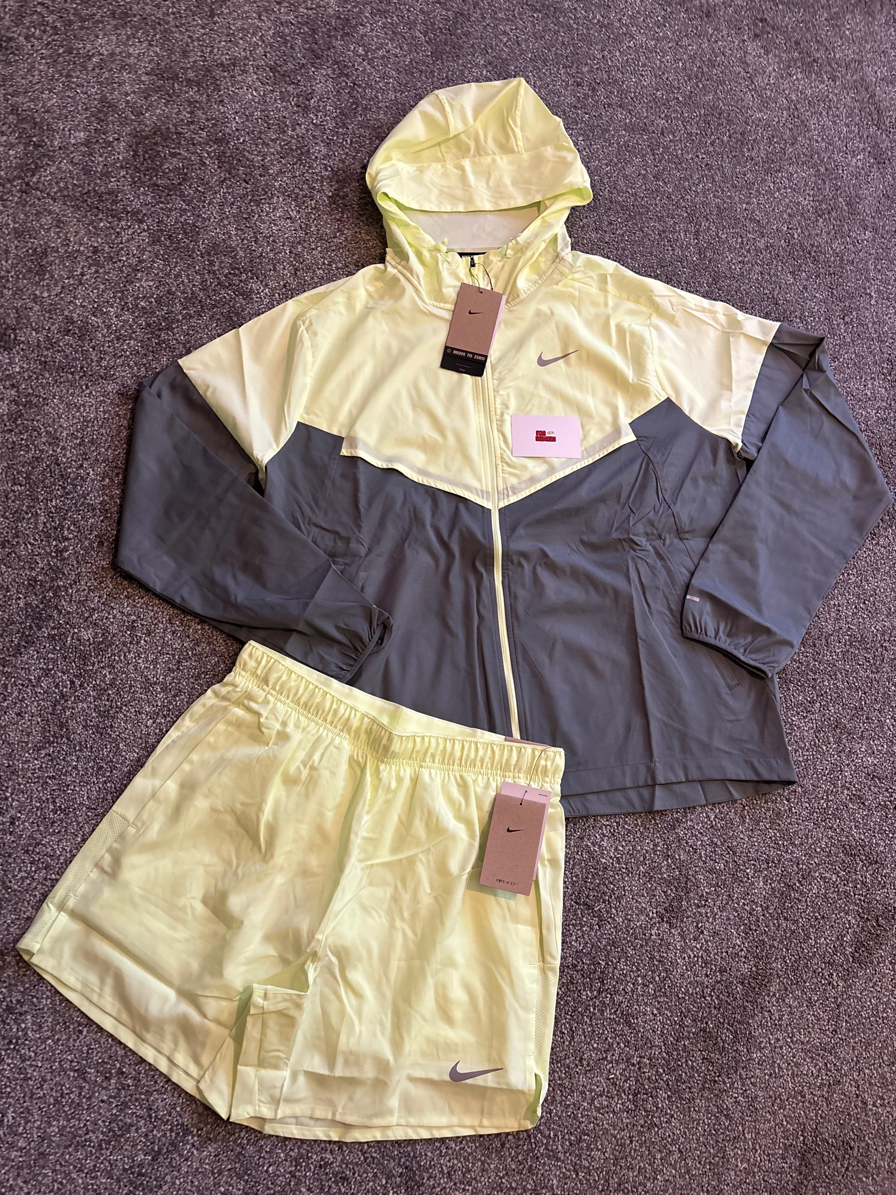 Nike miler windrunner short set - volt green