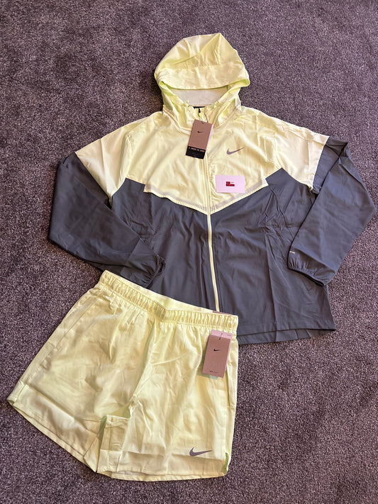 Nike miler windrunner short set - volt green
