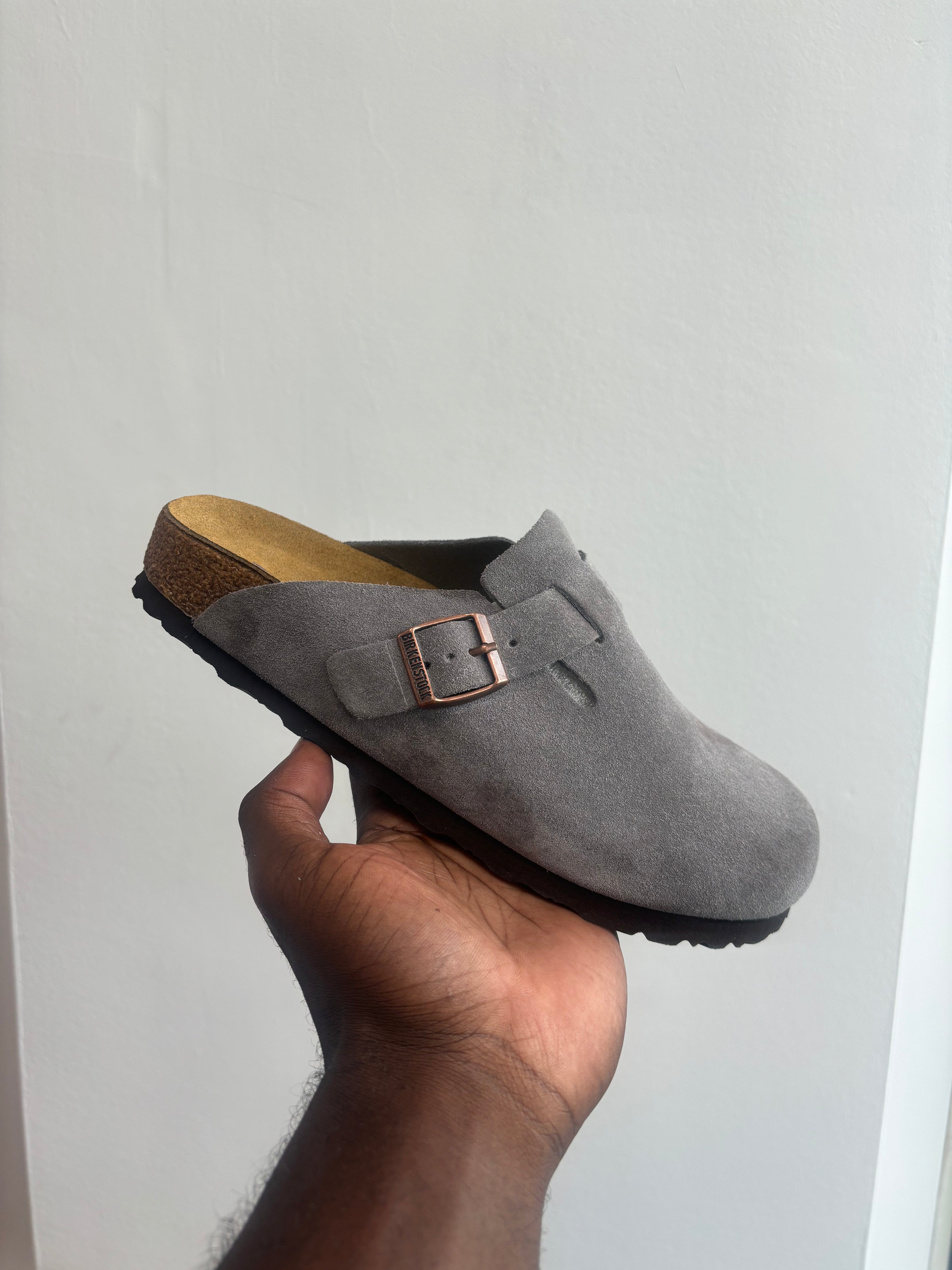Birkenstock boston clogs dark gray