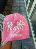 Supreme x New York Yankee’s pink beanie