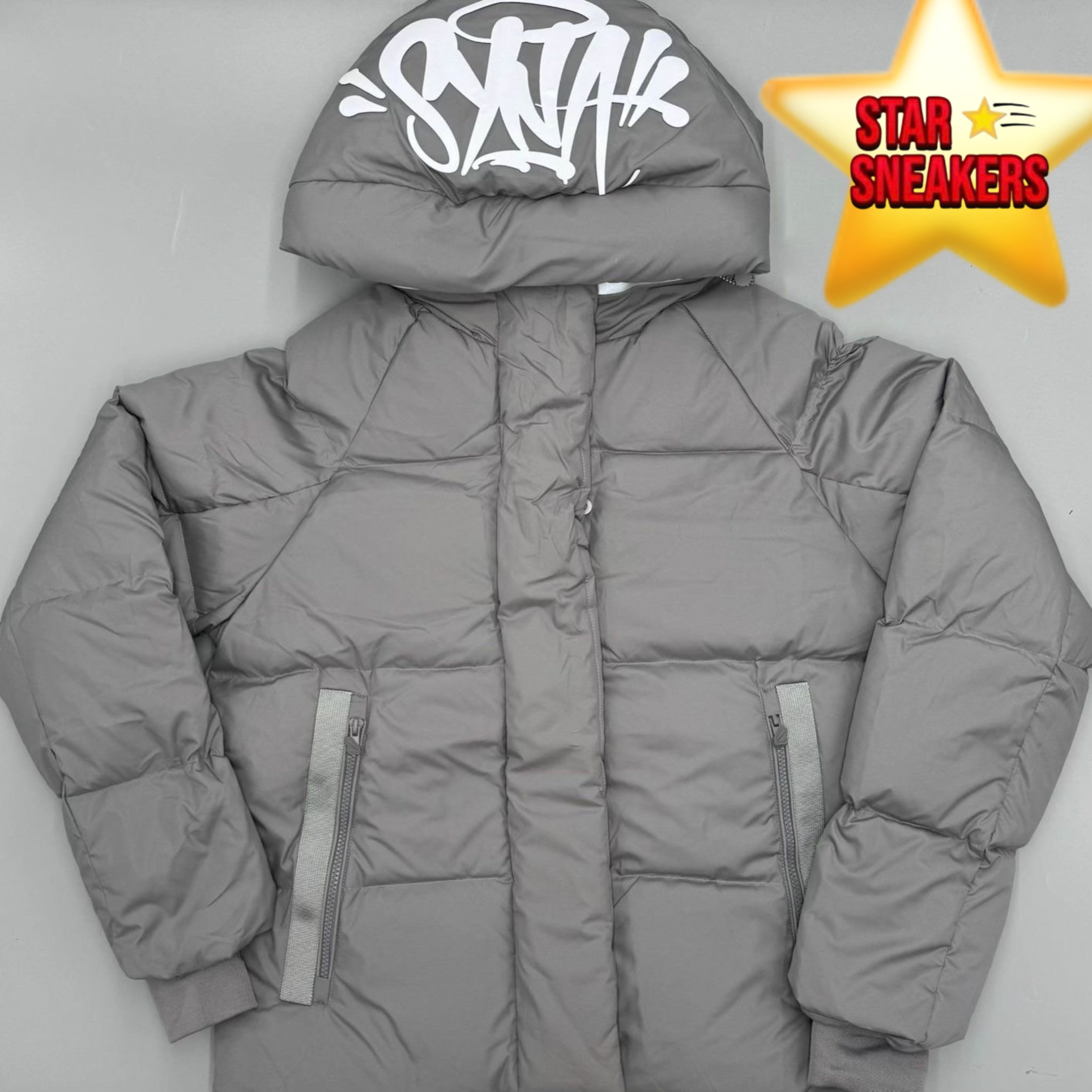 Syna world logo puffer jacket grey